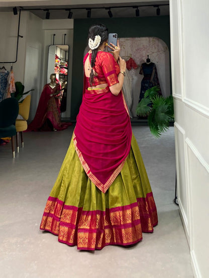 South-Style Kanchipuram Silk Lehenga