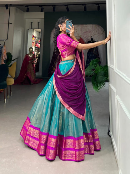 South-Style Kanchipuram Silk Lehenga