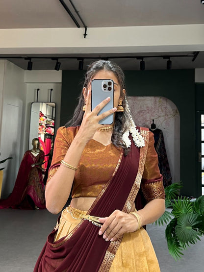 South-Style Kanchipuram Silk Lehenga