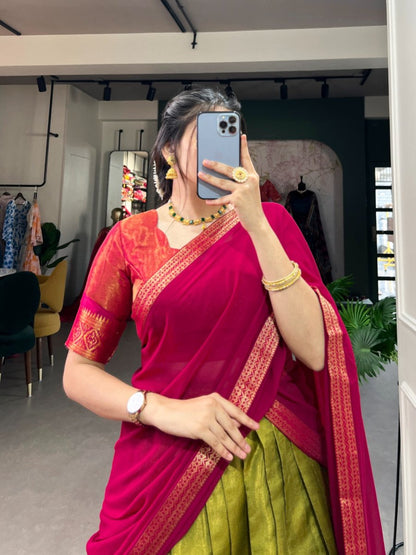 South-Style Kanchipuram Silk Lehenga