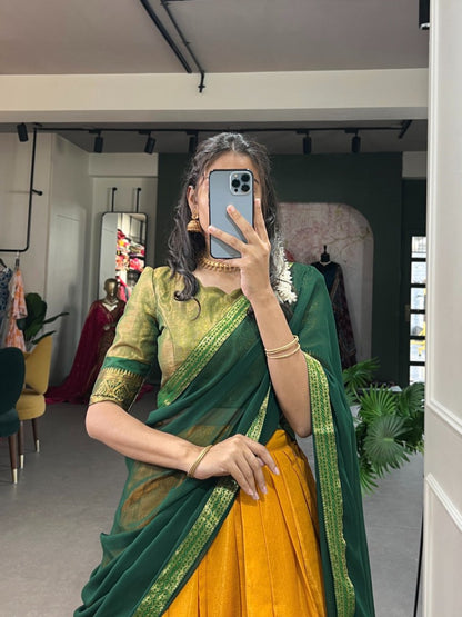 South-Style Kanchipuram Silk Lehenga