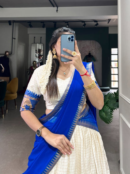 Kalyani Cotton Lehenga Choli Paired with Flowing Georgette Dupatta
