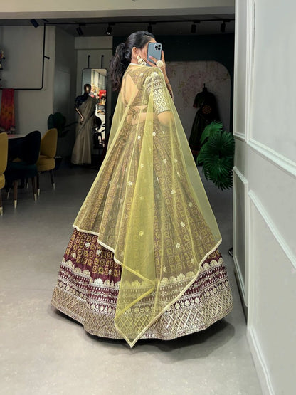 Digital Print With Embroidery Sequins Work Lehenga Choli