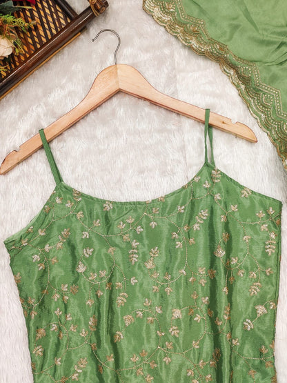 Green Titali Sharara Set