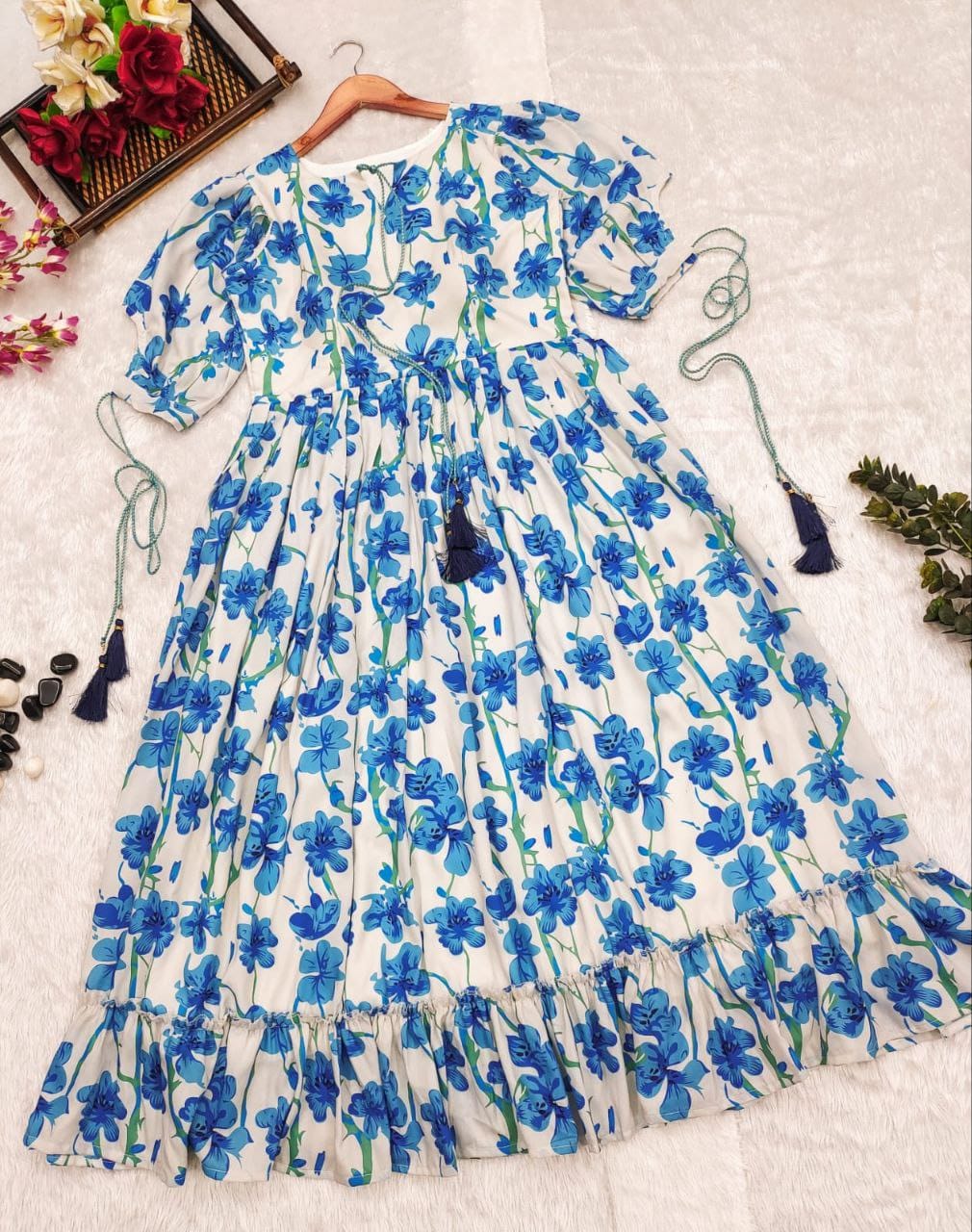 Azure Bloom Dress