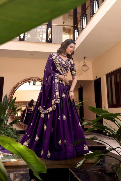 Vichitra Silk Embellishment With Pearl Coding And Sequins Embroidery Work