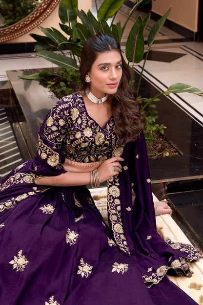 Vichitra Silk Embellishment With Pearl Coding And Sequins Embroidery Work