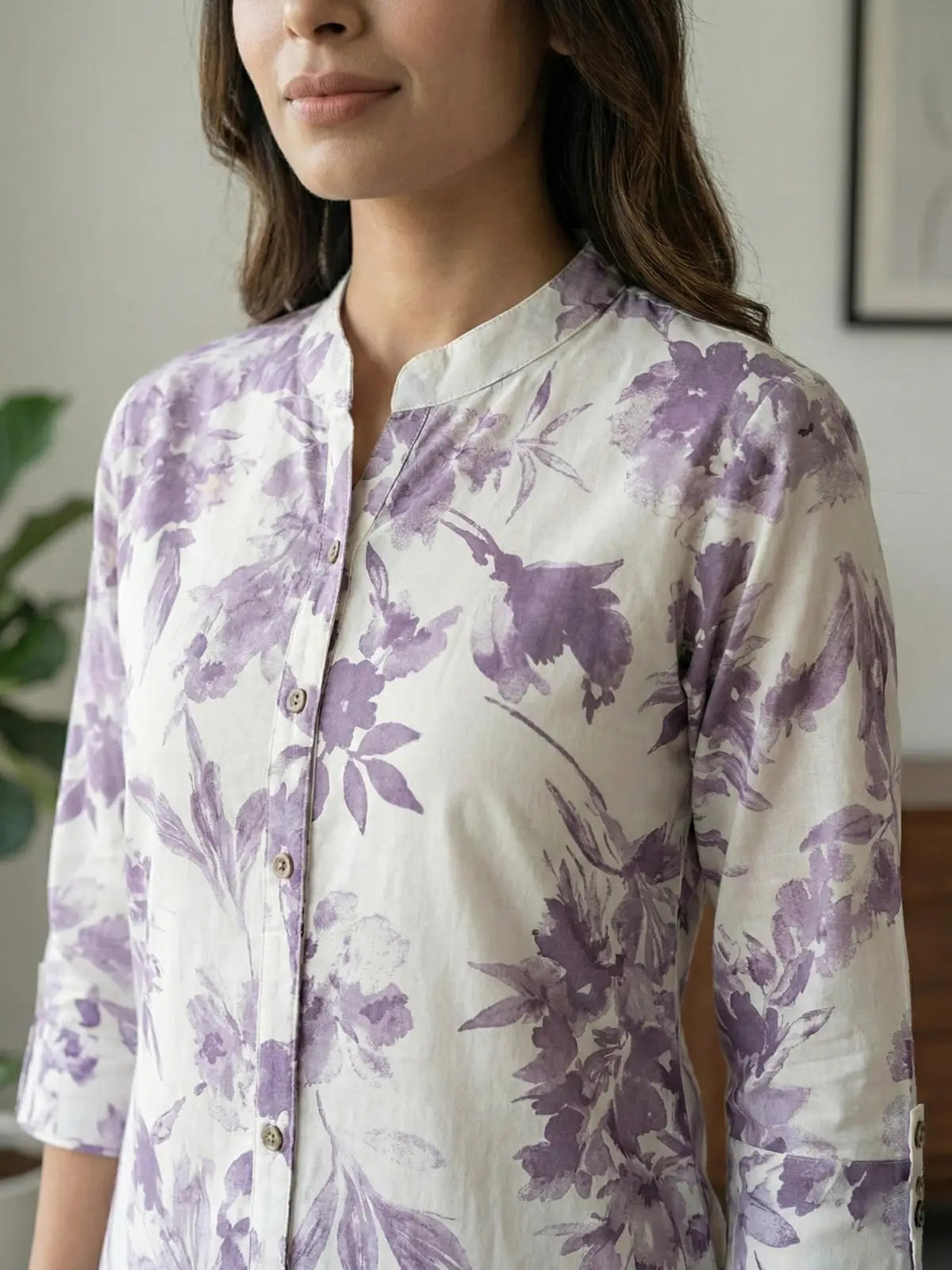 White Lavender Floral Print Co-Ord Set
