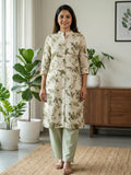 White Mint Floral Print Co-Ord Set