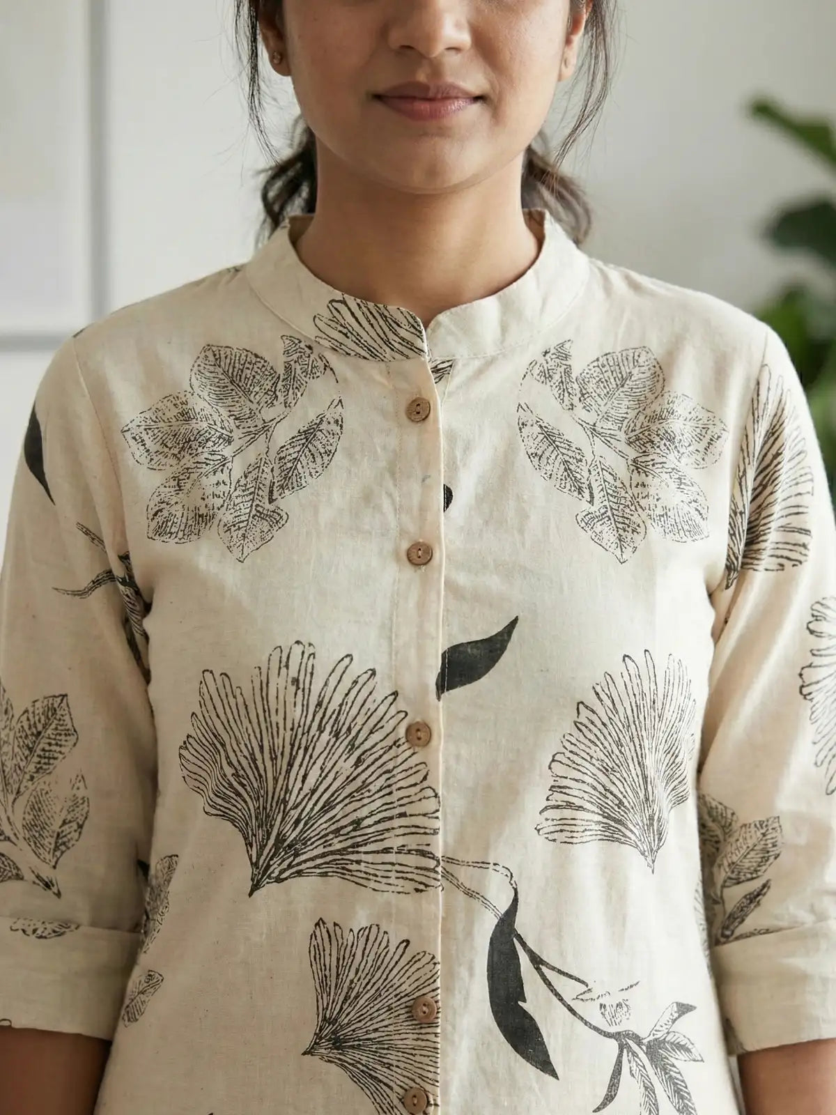 White Black Leaf Print Co-Ord Set