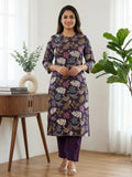 Wine Floral Print Co-Ord Set