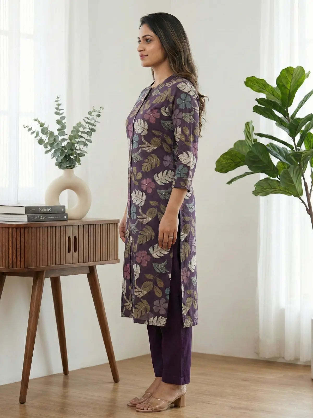 Wine Floral Print Co-Ord Set