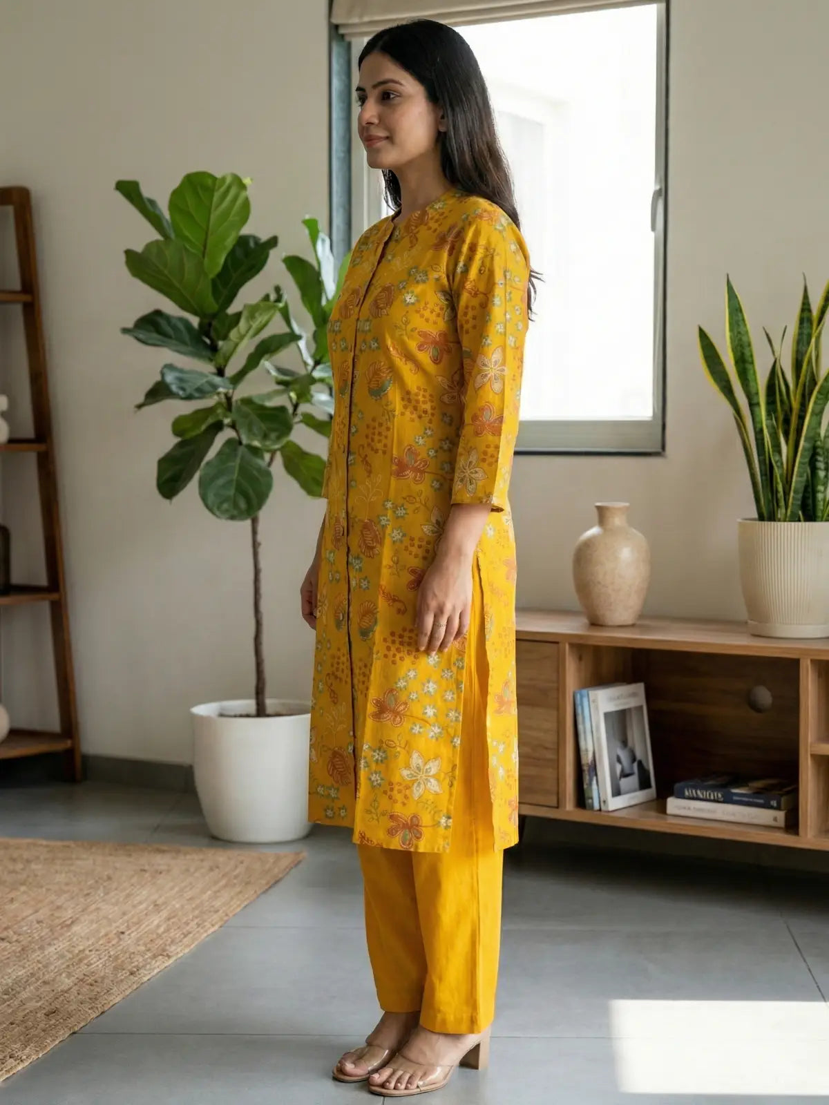 Yellow Floral Print Co-Ord Set