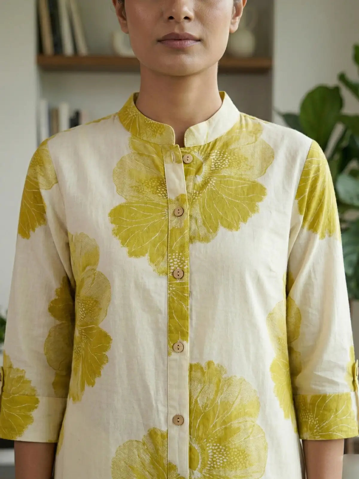 Yellow Big Flower Print Co-Ord Set