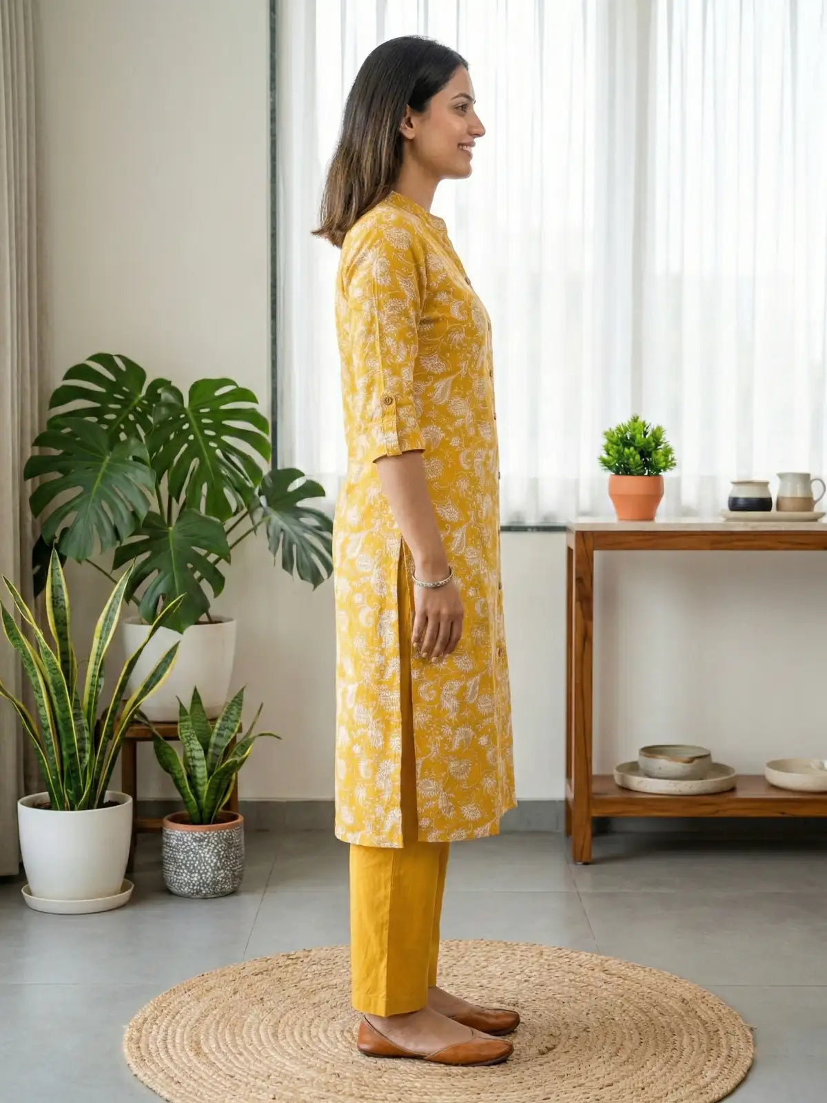 Yellow Flower Print Co-Ord Set