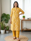 Yellow Flower Print Co-Ord Set