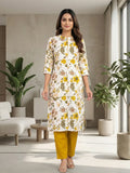 Yellow Leaf Print Co-Ord Set