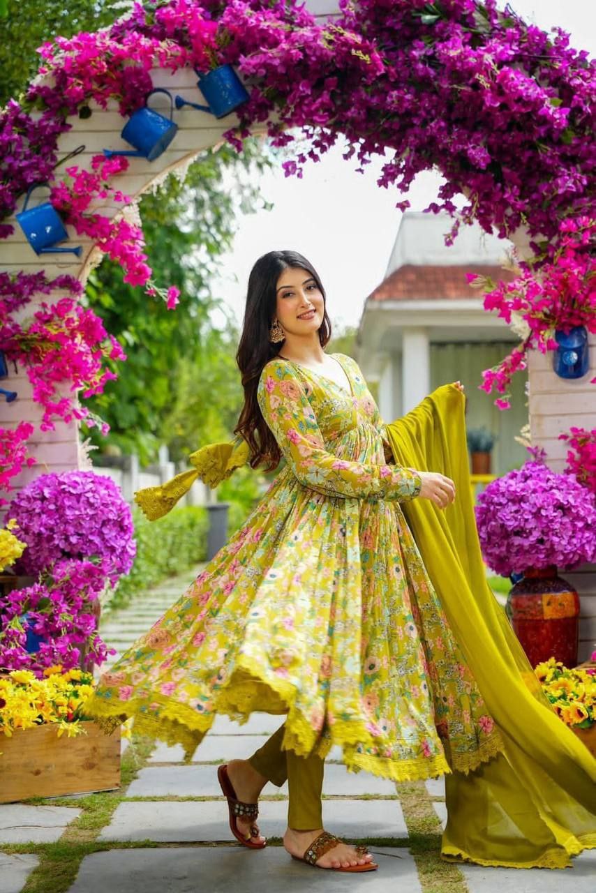 Lime Green Floral Suit