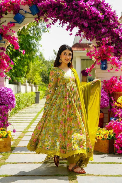 Lime Green Floral Suit