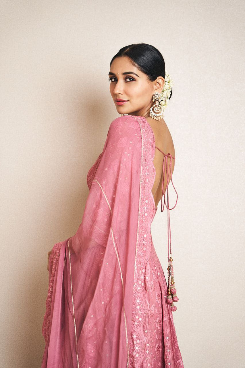 Pink Chikankari