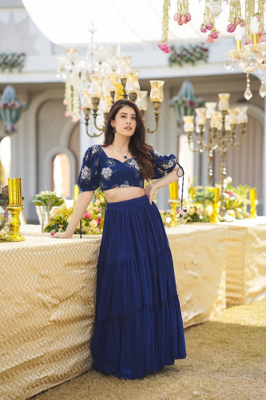 Berry Blue Lehenga