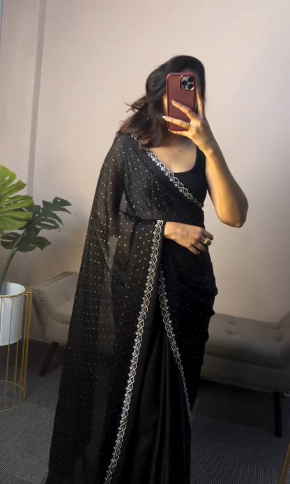 Black Stone  Saree