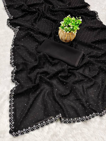 Black Stone  Saree