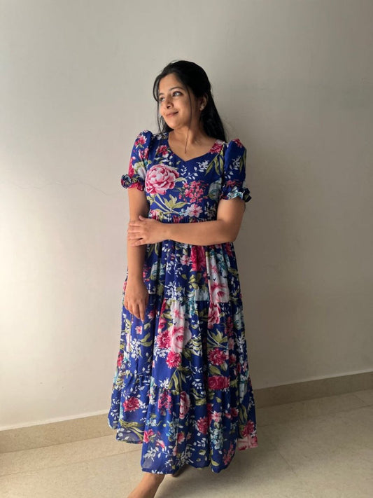 Royal Bloom Twirl Dress