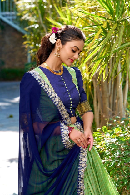 Chex With Zari Weaving Work Lehenga Choli