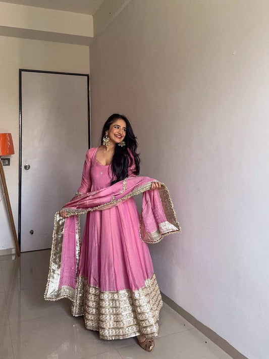 Heavy Pink Anarkali