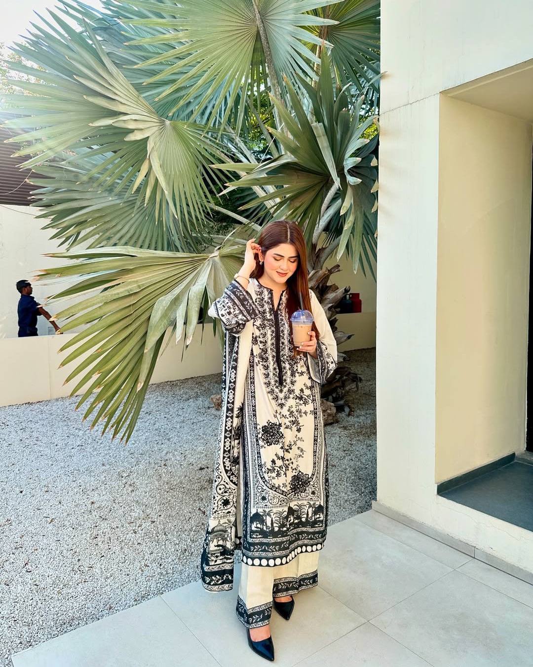 Pure Malai Satin Printed Kurti Set
