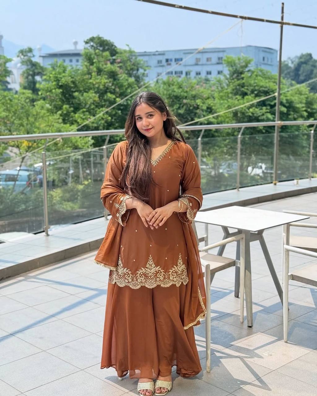 Embroidery Sequence Work Sharara Set