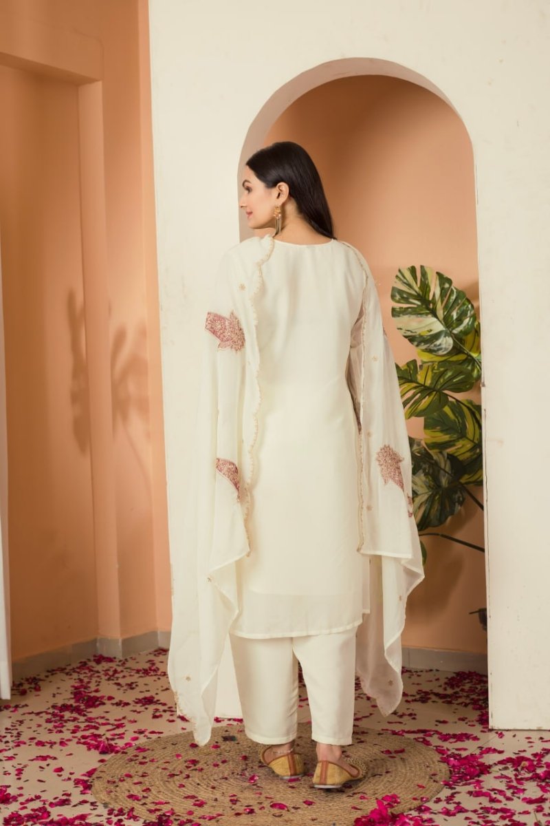 Embroidery Work Kurti Pair With Dupatta Set