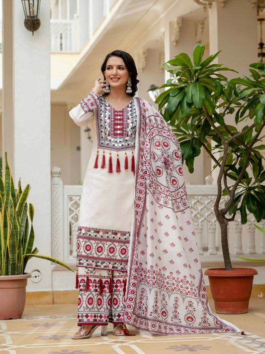 Designer Maslin Digital Print Suit with Dupatta