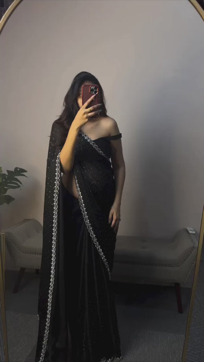 Black Stone  Saree