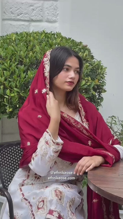 Pure Chinon Silk Sharara Set